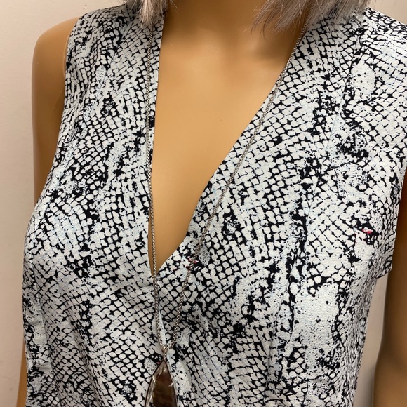 Layered Light Blue Snakeskin Mini Dress - Picture 3 of 7